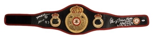 Sugar Ray Leonard, Thomas Hearns, and Roberto Duran Signed Championship Belt